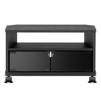 【送料無料】朝日木材加工 テレビ台 〜26V型対応 KAD series コーナー ハーフオープン AS-KAD590-B ブラック木目