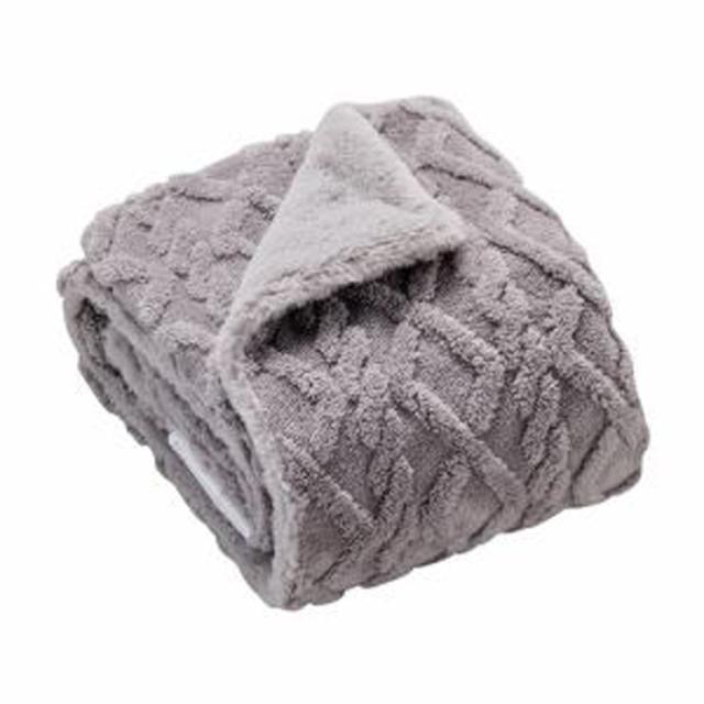 広電 電気敷毛布 グレー CWA401G-HP グレー 無地 電気毛布 しきタイプ もこもこニットジャカード 省エネ 室温センサー 8時間オフ ダニ退治 本体丸洗い