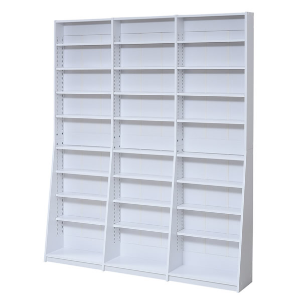 【送料無料】JKプラン 本棚 書棚 幅150cm 1cmピッチ 漫画本 文庫本 FRM-0011-WH ホワイトの通販は