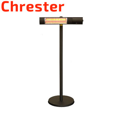 【送料無料】クレスター 赤外線ヒーター 即暖 防水 ピクシーヒーター スタンド付 IPx5 屋外可 電気ストーブ HEAT-R-101BSH ブラック