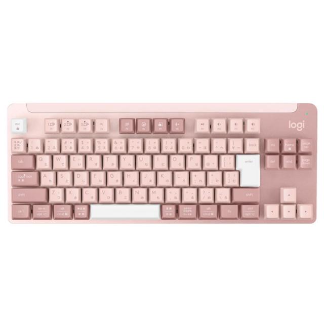 【送料無料】ロジクール SIGNATURE K855 ワイヤレス メカニカルTKL キーボード 赤軸 リニア K855RO ローズ