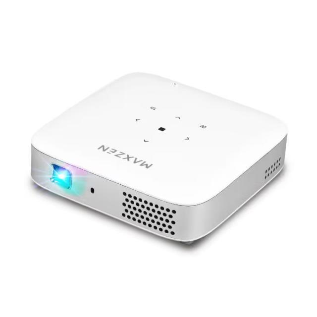 マクスゼン ポータブル プロジェクター 100ANSIルーメン DLP方式 ポータブルスマートプロジェクター 8000mAh MP-D10HC-WH ホワイト 小型 家庭用 Android搭載 アプリ搭載 ミラーリング対応
