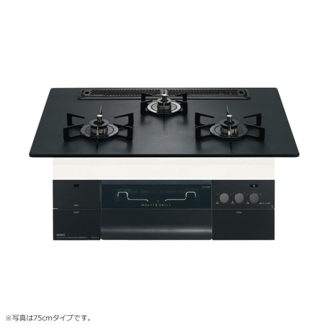 ノーリツ 都市ガス用 60cmビルトインコンロ PROGRE ラックリーナ プラチナブラックアルミ N3S22PWAAFBAEC-13A