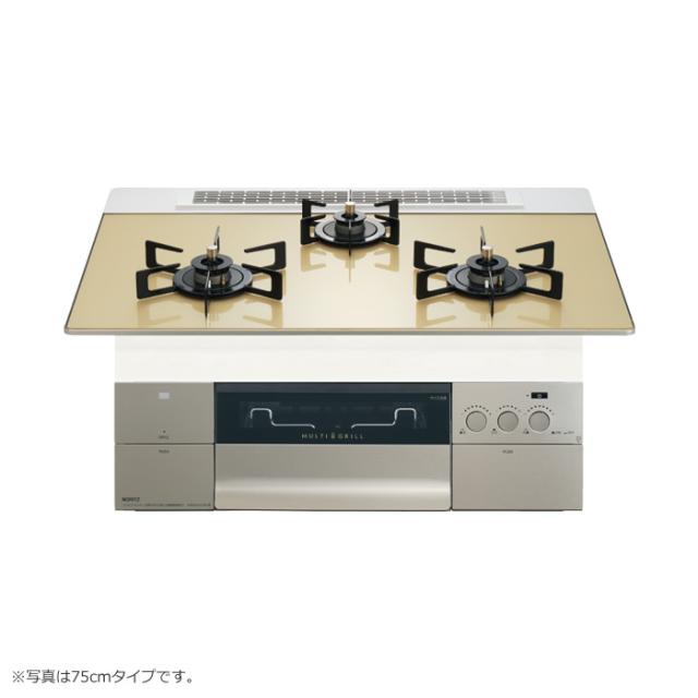 ノーリツ 都市ガス用 60cmビルトインコンロ PROGRE FLAT シャンパンゴールド N3S22PWASFSTEC-13A
