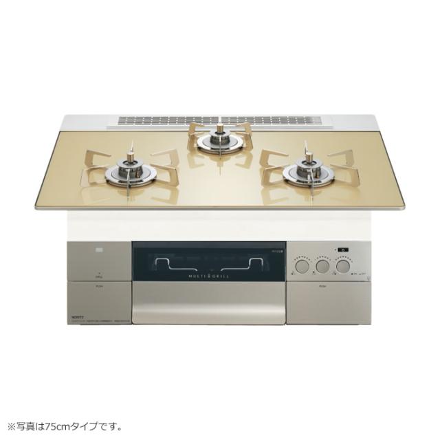 ノーリツ 都市ガス用 60cmビルトインコンロ PROGRE FLAT シャンパンゴールド N3S22PWASFSTESC-13A