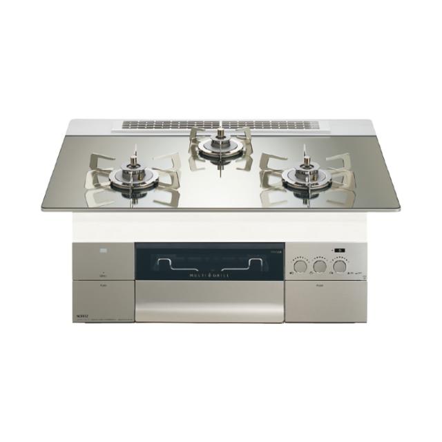 ノーリツ プロパンガス用 75cm天板ビルトインコンロ PROGRE FLAT プラチナシルバー N3S23PWASKSTESC-LPG