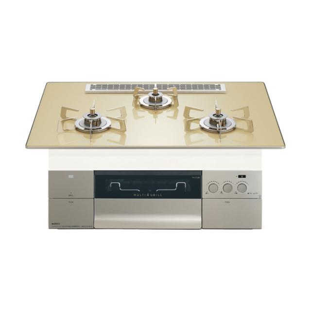 ノーリツ プロパンガス用 75cm天板ビルトインコンロ PROGRE S・FLAT シャンパンゴールド N3S25PWASFSTESC-LPG