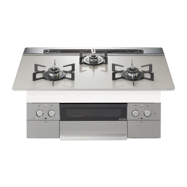 ノーリツ プロパンガス用 75cmビルトインコンロ Nest ネスト N3WU6PWAP2STE-LPG ムーンシルバー