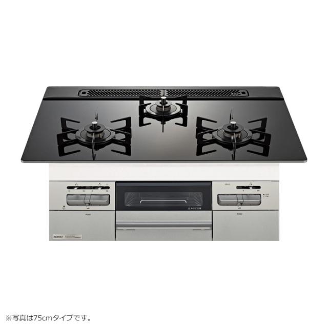 ノーリツ 都市ガス用 60cm天板ビルトインコンロ Mikke ミッケ N3WV6RWAP1SIC-13A ブラック