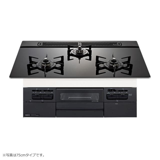 ノーリツ プロパンガス用 60cm天板ビルトインコンロ Fami ファミ N3WV6RWTP1-LPG ブラック