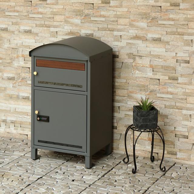 MOJYU 宅配ボックス付ポスト Lino PBX-106 グレーの通販は