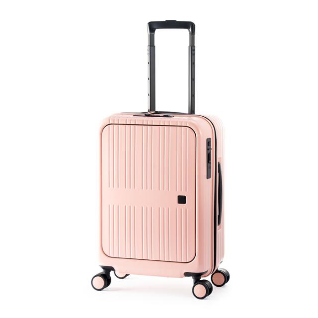 A.L.I ハードキャリーケース Pitaflat ピタフラット 3〜4泊 37L PIF-8810-18-BCR バーンコーラル アジア・ラゲージ スーツケース 機内持ち込み可能サイズ フロントオープンタイプ 前輪ストッパー 14インチPC収納