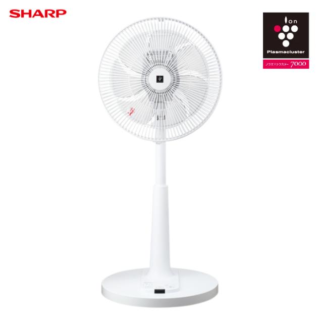 シャープ 扇風機 リビングファン ACモーター プラズマクラスター7000 PJ-U3AS-W ホワイト系 首振り 30cm7枚羽 3段階+リズム風 おやすみモード チャイルドロック 高さ調整 入/切タイマー付 リモコン付