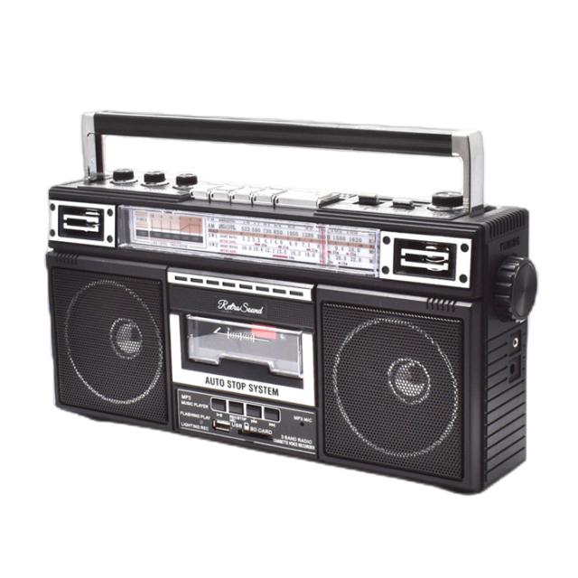 Retro Sound レトロサウンド ラジオ受信機 テープ電気蓄音機 テープリコーダー RTR-S66 クマザキエイム レトロラジカセ FM/AM 短波ラジオ受信機