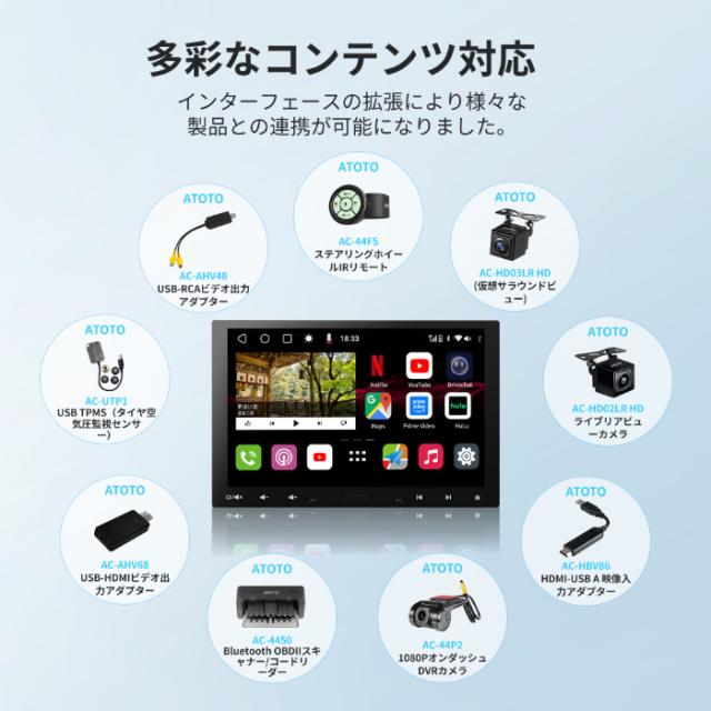 ATOTO ディスプレイオーディオ S8G1104MX-A 10.1インチ 4G+32G 1DIN & 2DIN フローティング_12