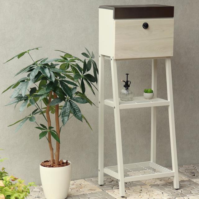 郵便ポスト スタンドポスト Lexi レクシー SDM-050 グレージュ/ホワイト木目 MOJYUの通販は