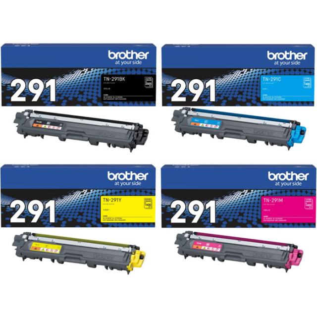 【送料無料】【セット】ブラザー 純正 トナーカートリッジ 4色セット TN-291 BK/C/M/Y  TN-291-4SETの通販は