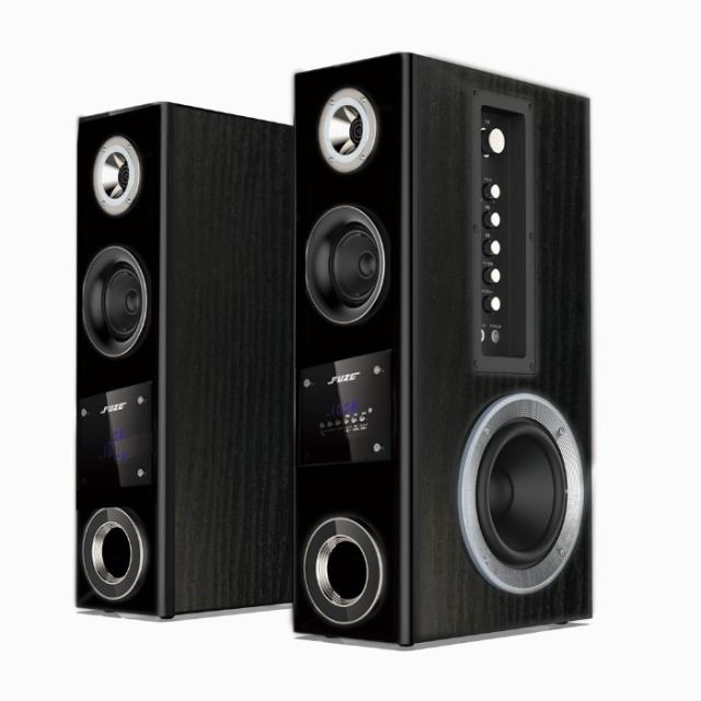 FUZE アンプ内蔵 デュアルウーファー タワースピーカー シャインブラック TSX285BTH derctvue HDMI搭載 Bluetooth対応 スピーカー最大出力96W