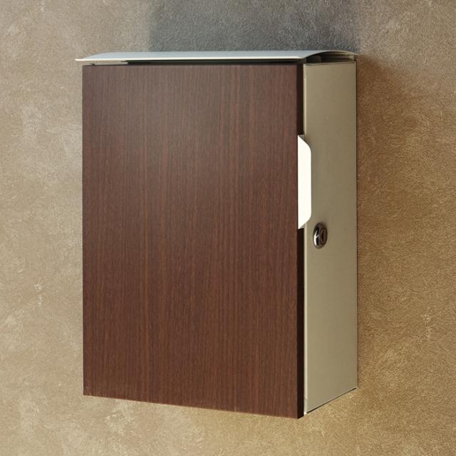 郵便ポスト 壁掛けポスト Piera ピエラ WM-074 グレージュ/ブラウン木目 MOJYUの通販は 6,800円