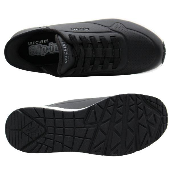 スケッチャーズ スニーカー メンズ スリッポン 靴 黒 ブラック 白