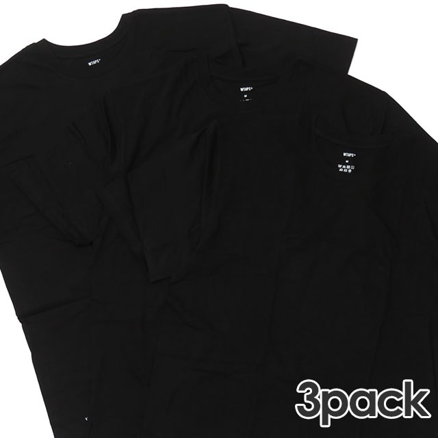 新品 ダブルタップス WTAPS SKIVVIES.TEE Tシャツ 3枚セット BLACK ブラック 黒 半袖Tシャツ