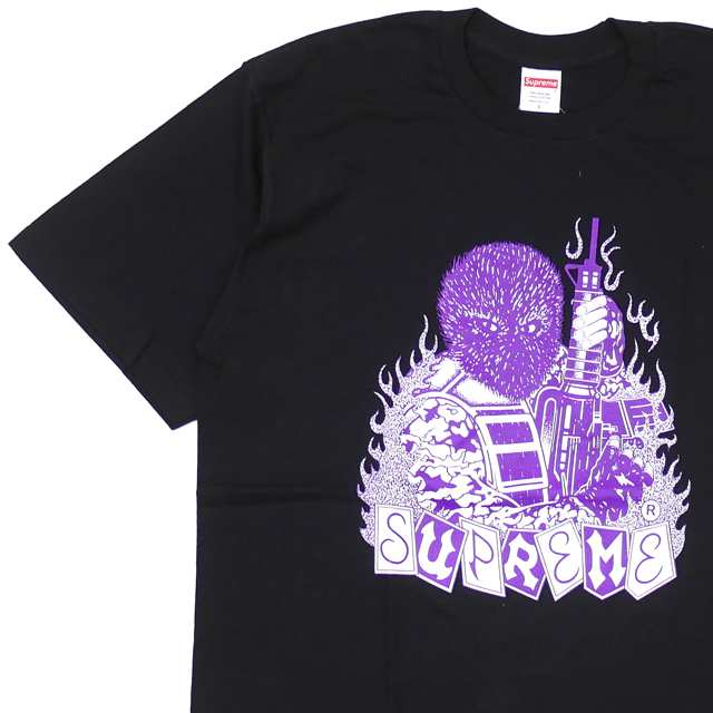 black and purple supreme shirt