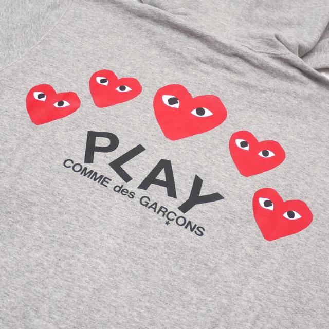PLAY ギャルソン FIVE RED HEART スウェットパーカー GRAY Amazon.co.jp: [プレイ コムデギャルソン] パーカー スウェット プル