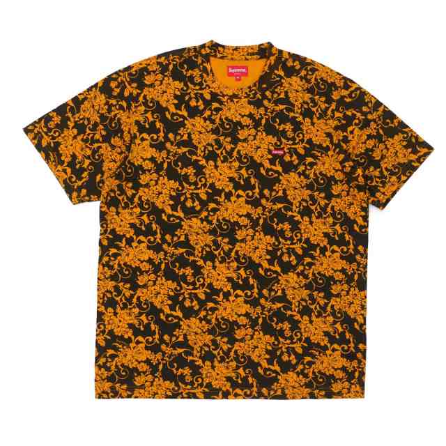 (M)Supreme Small Box Logo Tee花柄黒ボックスロゴ