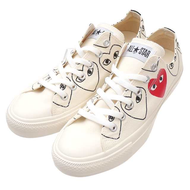 新品 プレイ コムデギャルソン PLAY COMME des GARCONS x コンバース CONVERSE ALL STAR OX PCDG  オールスター スニーカー WHITE ホワイ｜au PAY マーケット