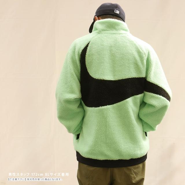 新品 ナイキ Nike Vm Swoosh Full Zip Jacket ボア フリース ジャケット Illusion Green Black Bq6546 350 Big Swoosh Boa Jacket Outerの通販はau Pay マーケット クリフエッジ