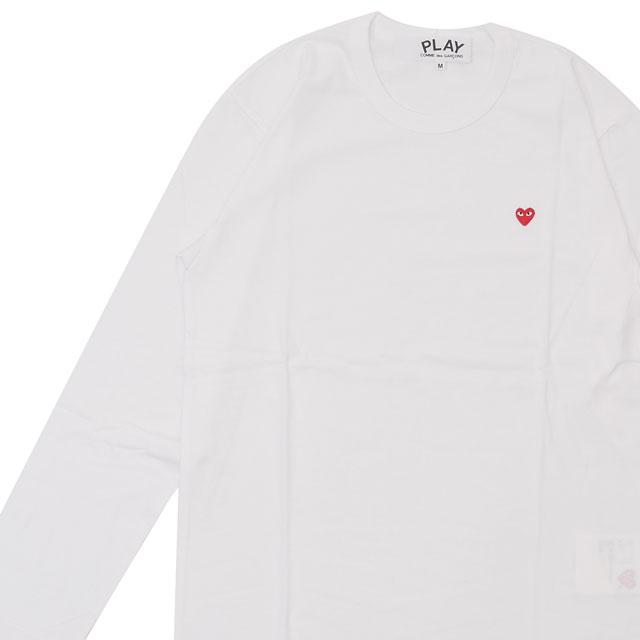 【価格見直しました】 新品 プレイ コムデギャルソン PLAY COMME des GARCONS SMALL RED HEART L/S TEE 長袖Tシャツ WHITE ホワイト TOPS