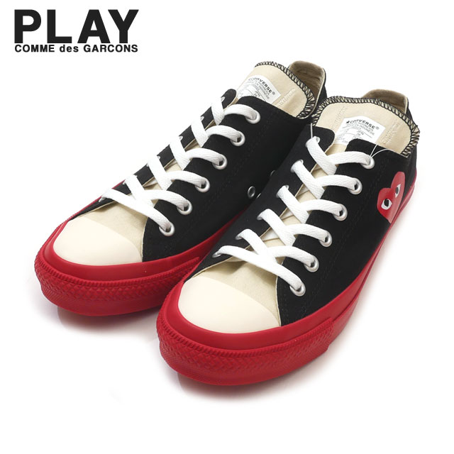 新品 プレイ コムデギャルソン PLAY COMME des GARCONS x コンバース CONVERSE ALL STAR OX PCDG オールスター スニーカー BLACK ブラック 黒 フットウェア