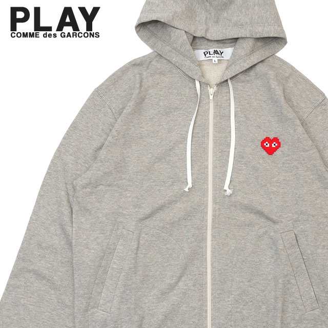 新品 プレイ コムデギャルソン PLAY COMME des GARCONS x インベーダー Invader Hooded Sweatshirt パーカー GRAY グレー 灰色 SWT/HOODY