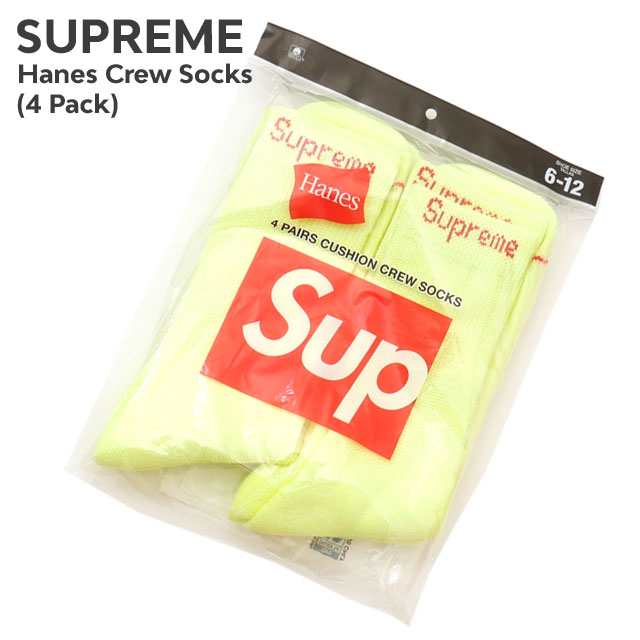 2023新作)新品 シュプリーム SUPREME x ヘインズ Hanes 23SS Crew Socks(4 Pack) 靴下 ソックス 4足セット  FLUORESCENT YELLOW 蛍光 イの通販はau PAY マーケット クリフエッジ au PAY マーケット－通販サイト