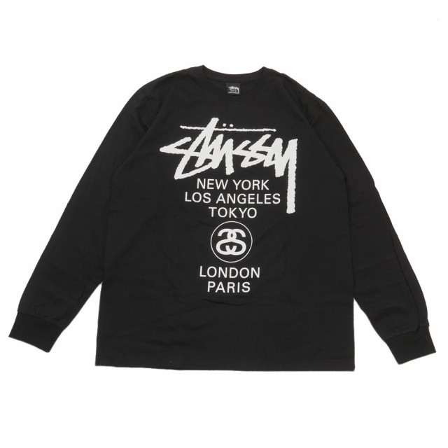 STUSSYSTUSSY WORLD TOUR LS TEE長袖Tシャツ/ブラック(L)