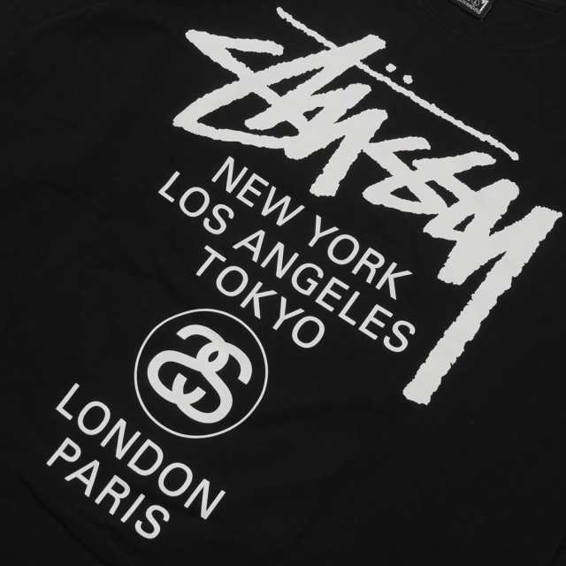 新品 ステューシー STUSSY WORLD TOUR LS TEE 長袖Tシャツ BLACK ...