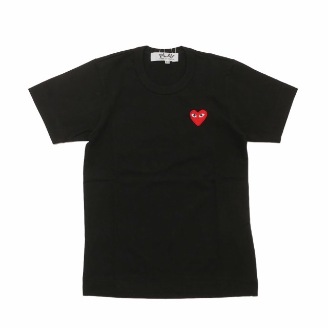 希少モデル レディースサイズ 新品 プレイ コムデギャルソン PLAY COMME des GARCONS LADYS RED HEART TEE  Tシャツ T107 半袖 定番 ワッペン ハート ロゴ クルーネック カットソー 日本製 ギャルソン 入手困難 親子コーデ お揃い ワンポイント 半袖 Tシャツ ウィメンズの ...