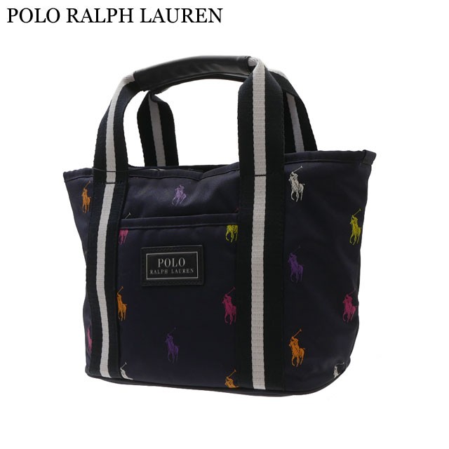 新品 ポロ ラルフローレン POLO RALPH LAUREN オールオーバー ポニー スモール ゴルフ トートバッグ NAVY ネイビー