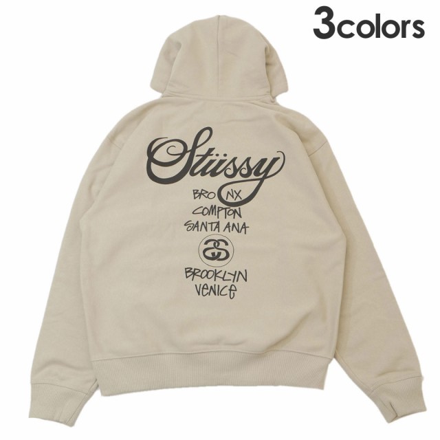 新品 ステューシー STUSSY WORLD TOUR HOOD スウェット パーカー