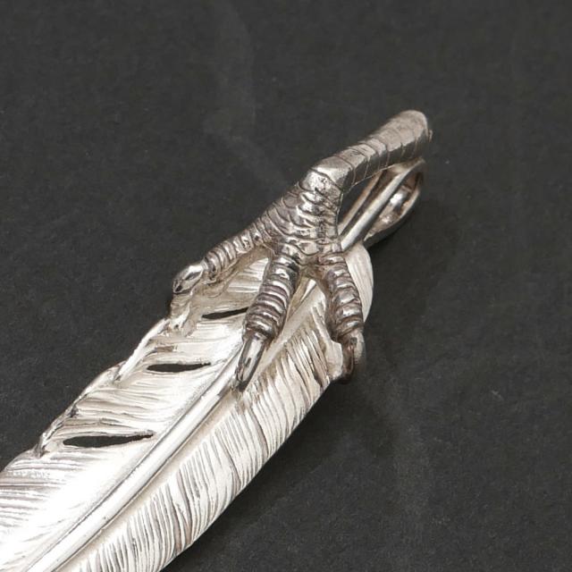 新品 ゴローズ goro's 銀爪 メタル付き 特大フェザー 右向き