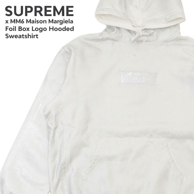 (2024新作)新品 シュプリーム SUPREME x メゾン マルジェラ MM6 Maison Margiela Foil Box Logo Hooded Sweatshirt ボックスロゴ フーデ