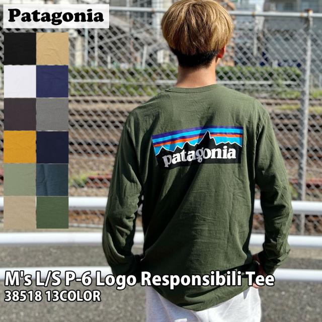 新品 パタゴニア Patagonia M's L/S P-6 Logo Responsibili Tee ロングスリーブ P-6ロゴ レスポンシビリ 長袖Tシャツ 38518 アウトドア キャンプ サーフ 海 山 TOPS