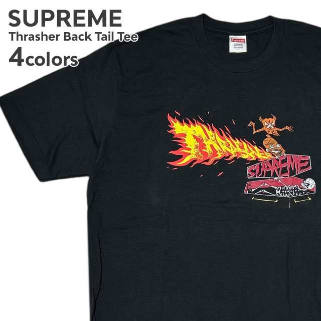 (2024新作)新品 シュプリーム SUPREME x スラッシャー Thrasher 24FW Back Tail Tee Tシャツ 24AW ストリート スケート スケーター 半袖T