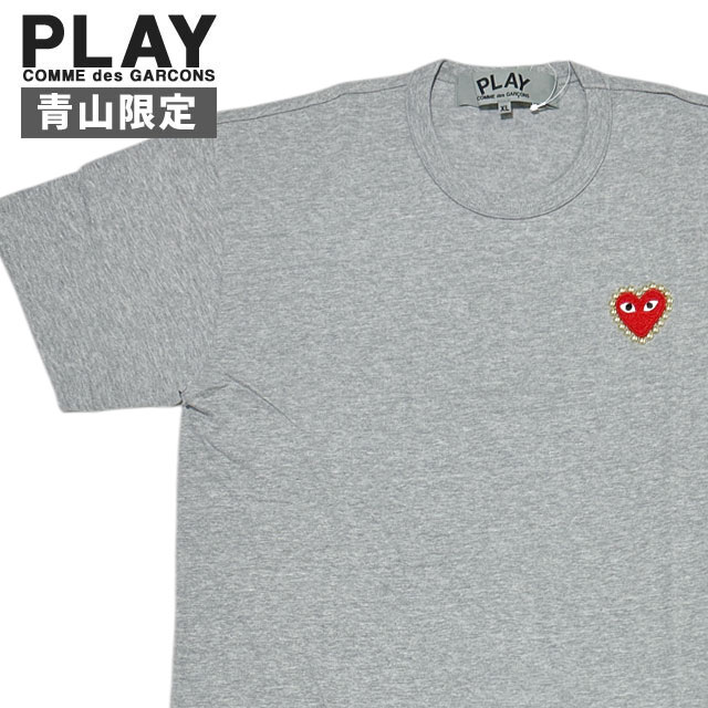 (2025新作)新品 プレイ コムデギャルソン PLAY COMME des GARCONS 青山限定 STUDS RED HEART TEE スタッズ Tシャツ ハート ロゴ YX-T074-051 半袖Tシャツ