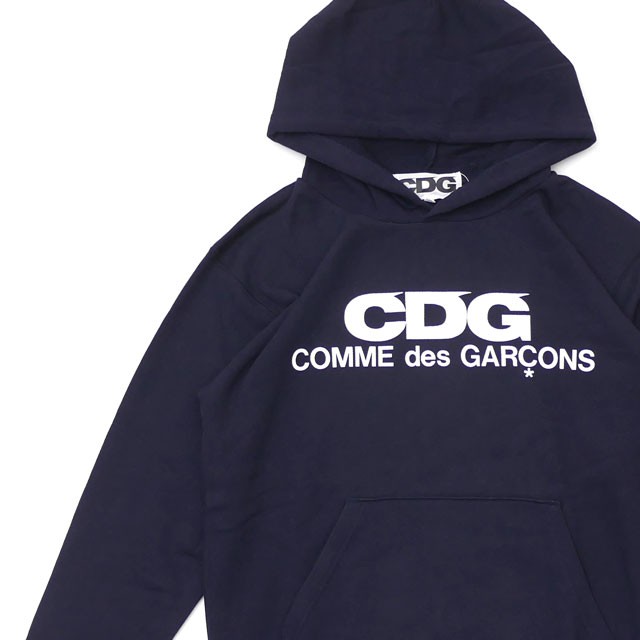 新品 シーディージー CDG コムデギャルソン COMME des GARCONS LOGO HOODED SWEATSHIRT NAVY 211000596047 SWT/HOODY