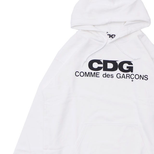 新品 シーディージー CDG コムデギャルソン COMME des GARCONS LOGO HOODED SWEATSHIRT WHITE 211000596060 SWT/HOODY