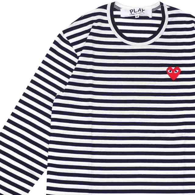 プレイ コムデギャルソン PLAY COMME des GARCONS MENS BORDER RED HEART LS TEE BLACK 新品 202000940041 TOPSの通販は