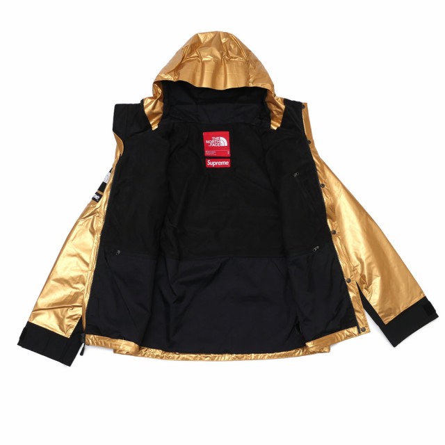 supreme x north face jacket gold