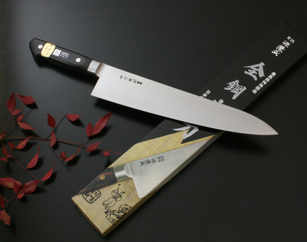 送料無料！！源兼正作口金付黒合板牛刀　270mm　KC-704