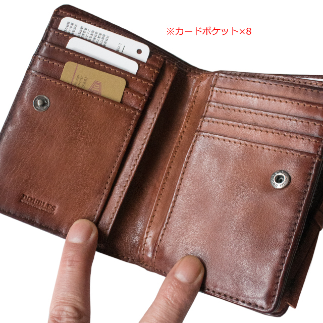 ダブルス 財布 メンズ 牛革 メッシュ 二つ折り財布 wlo-7641 doublesの通販は